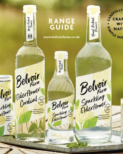 Flasker med Belvoir Farm Sparkling Elderflower